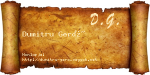 Dumitru Gerő névjegykártya